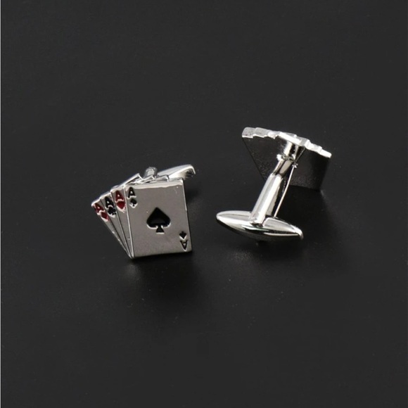 3 pc Unisex Poker Pattern Polvester Printed
Casual Fashion Necktie & cuff links - Picture 6 of 10